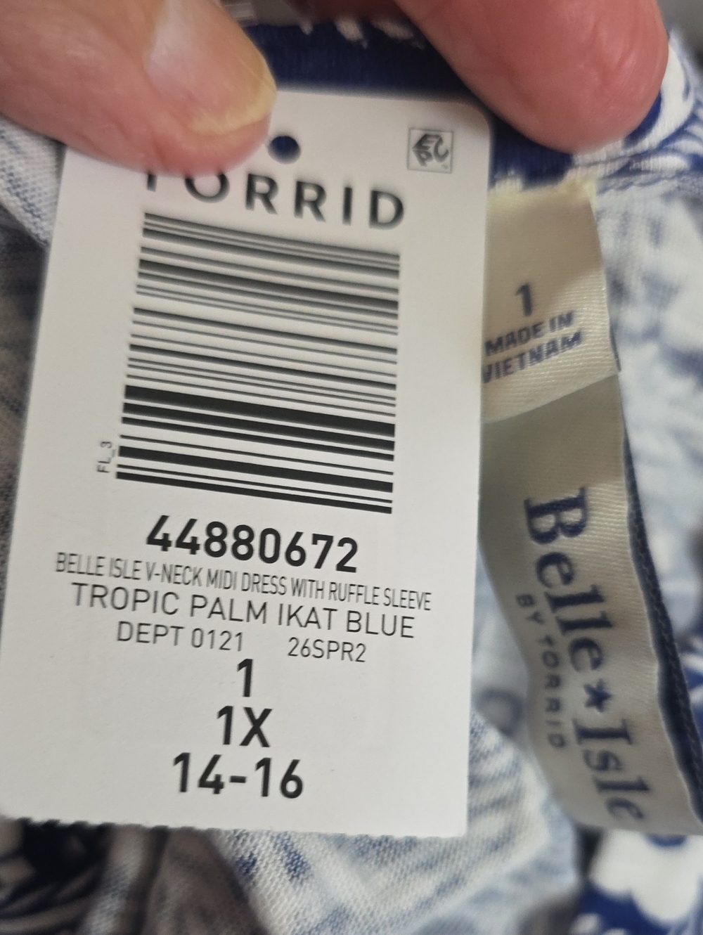 torrid Blue Floral V‑Neck Ruffle Sleeve Midi Dress - Picture 7 of 8